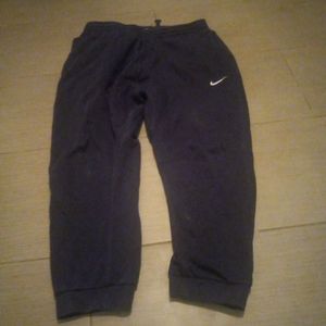 Nike Fleece Sweatpants Men's XL Blue Embroidered Logo Back Snap Pocket Pull On